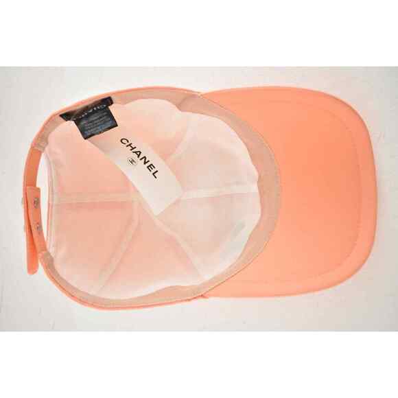Chanel REV Orange Peach Turquoise Blue CC Logo Baseball Cap Curved Peak Hat - Picture 11 of 12